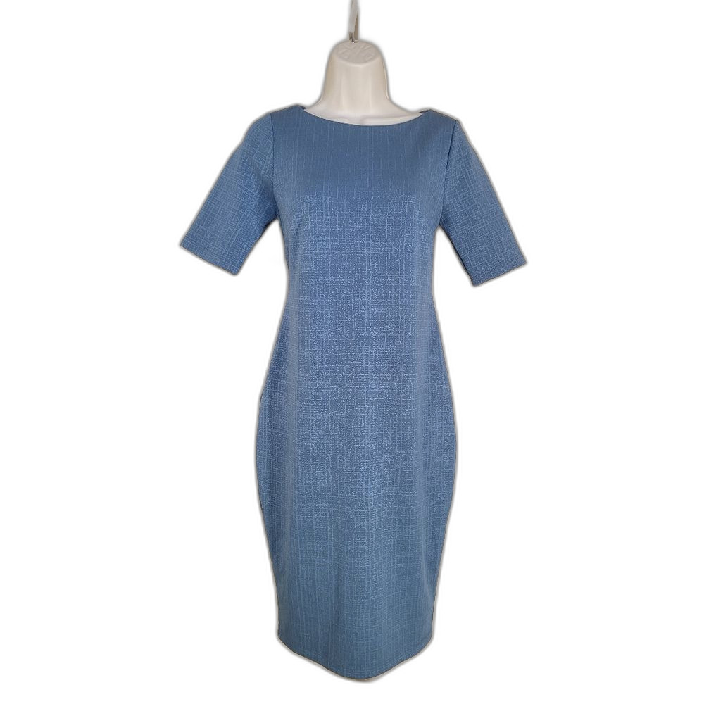 A Pea in the Pod Maternity Sheath Dress W/ S Blue Textured Workwear LN/ NWOT